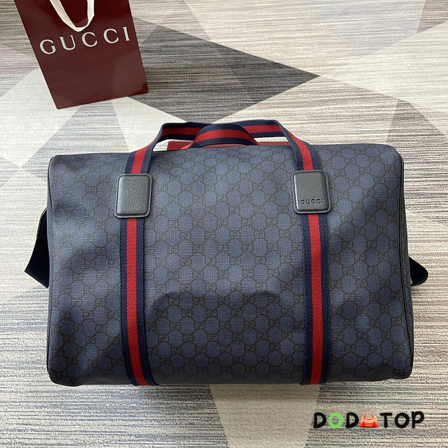 Gucci Medium duffle bag with Web blue size 47x30x27cm - 1
