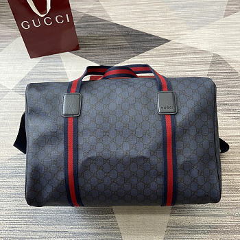 Gucci Medium duffle bag with Web blue size 47x30x27cm