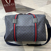 Gucci Medium duffle bag with Web blue size 47x30x27cm - 5