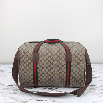 Gucci Medium duffle bag with Web brown size 47x30x27cm