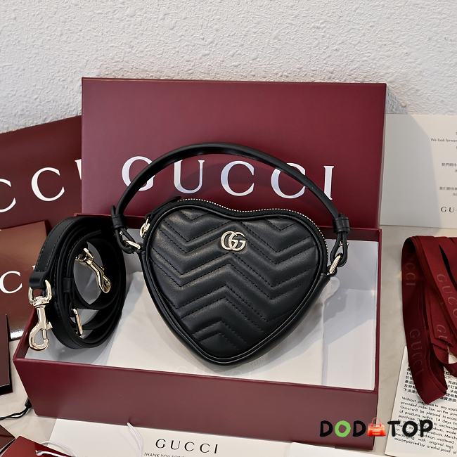 Gucci black Heart Shoulder Bag size 13.5 × 11.5 × 2.5 cm - 1
