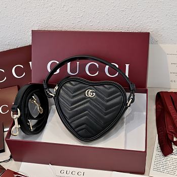 Gucci black Heart Shoulder Bag size 13.5 × 11.5 × 2.5 cm