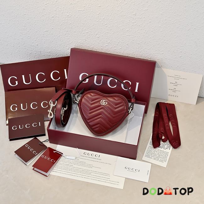 Gucci Heart Shoulder red Bag size 13.5 × 11.5 × 2.5 cm - 1