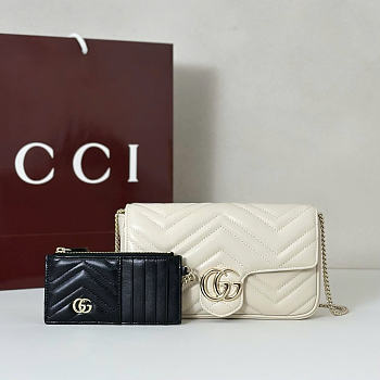 gucci Marmont small shoulder bag white size 21x12x5cm