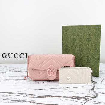 Gucci Marmont small shoulder bag pink size 21x12x5cm 
