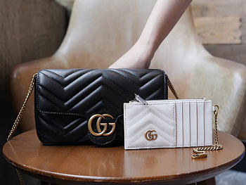 Gucci Marmont small shoulder bag black size 21x12x5cm