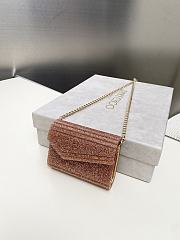Jimmy Choo Sweetie  Rose Fine Glitter Acrylic Clutch Bag size 11x10x3 - 3
