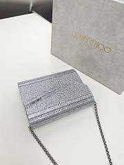 Jimmy Choo Sweetie silver Fine Glitter Acrylic Clutch Bag size 11x10x3 - 5