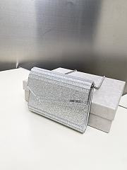 Jimmy Choo Sweetie silver Fine Glitter Acrylic Clutch Bag size 11x10x3 - 3