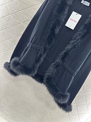Valentino Fur Collar Knit Cardigan Jacket black - 3