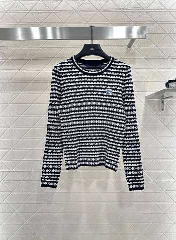 Louis Vuitton Striped Long-sleeved Knit black 