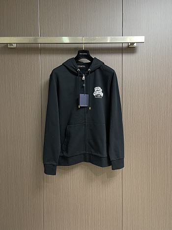 Louis Vuitton Zippered Hoodie black  unisex 