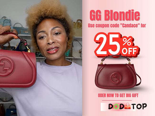 Gucci GG Blondie red bag size 27x17x7cm Code Candace (25% off) - 1
