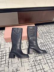 Miu Miu 75mm leather boots black - 2