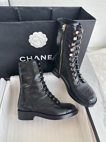 Chanel women black boots