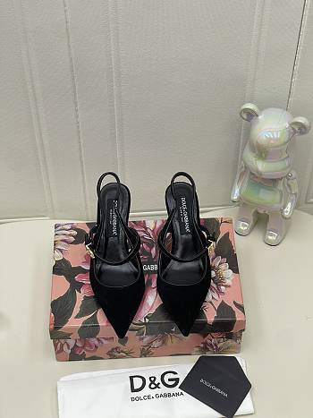 Dolcegabbana Suede and nappa leather slingback black 6.5cm