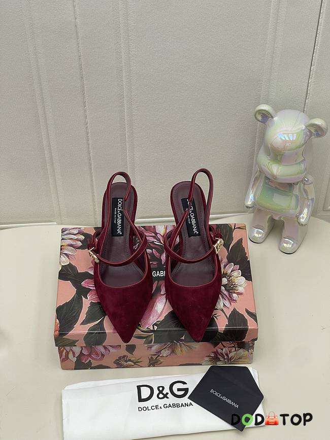 Dolcegabbana Suede and nappa leather slingback red 6.5cm - 1
