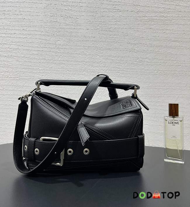 LOEWE Puzzle Biker Bag Large (Shiny Calfskin) black size 24✕16✕10cm - 1