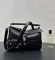 LOEWE Puzzle Biker Bag Large (Shiny Calfskin) black size 24✕16✕10cm - 1