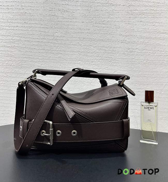 LOEWE Puzzle Biker Bag Large (Shiny Calfskin) brown size 24✕16✕10cm - 1