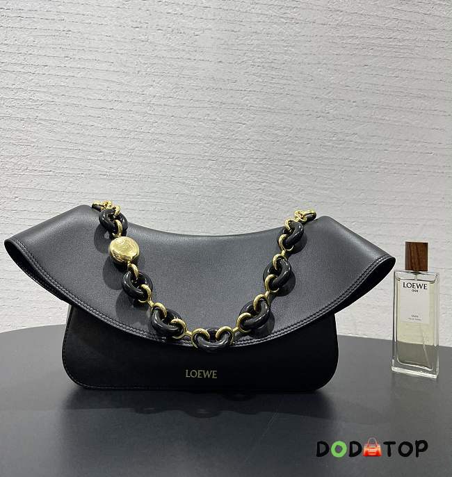 LOEWE Black Medium Leather Ola Shoulder Bag size 26✕13✕18cm - 1