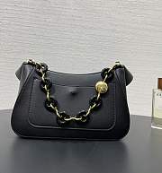 LOEWE Black Medium Leather Ola Shoulder Bag size 26✕13✕18cm - 3