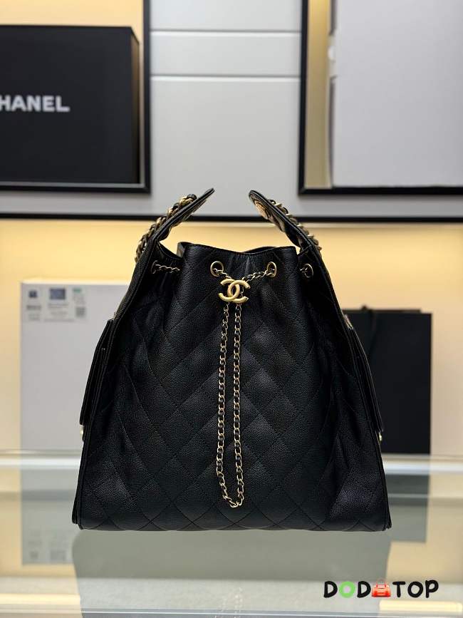 Chanel 25 black bag caviar leather size 40x30x15 cm  - 1
