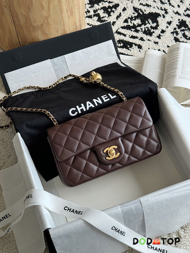 Chanel dark brown bag size 20cm - 1