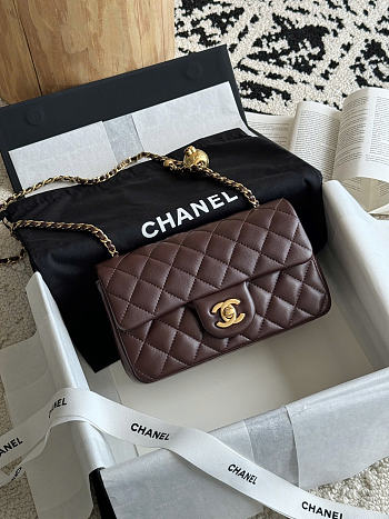 Chanel dark brown bag size 20cm