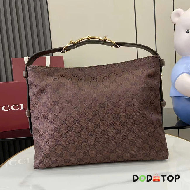 Gucci Beatrix Large Tote Bag Dark Brown Original GG Canvas 850546 size 40x36x12cm  - 1