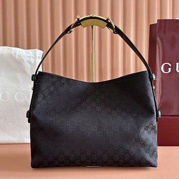 Gucci Beatrix Large Tote Bag black Original GG Canvas 850546 size 40x36x12cm