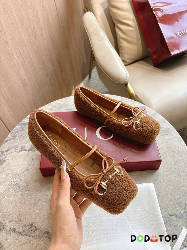 Women's Gucci Horsebit ballet flat brown - 1