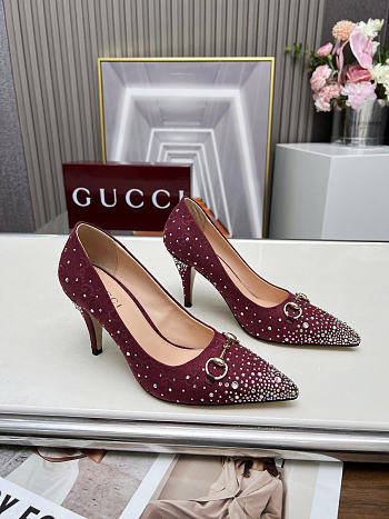 Gucci Women's pump with crystal Horsebit red