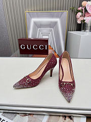 Gucci Women's pump with crystal Horsebit red - 5
