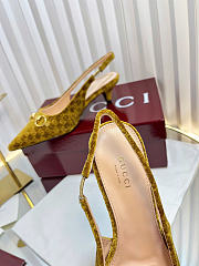 Gucci Women's slingback pump with Horsebit Variation brown GG velvet - 4.5cm - 6