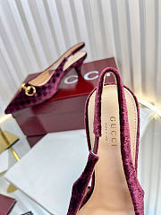 Gucci Women's slingback pump with Horsebit Variation dark purple GG velvet - 4.5cm - 6