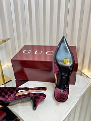 Gucci Women's slingback pump with Horsebit Variation dark purple GG velvet - 4.5cm - 5