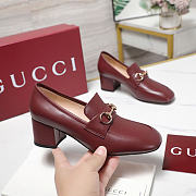 Gucci Women's loafer pump with Horsebit red  - 3