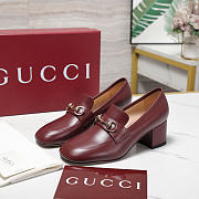 Gucci Women's loafer pump with Horsebit red  - 4
