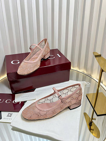 Gucci Women's GG crystal ballet flat 