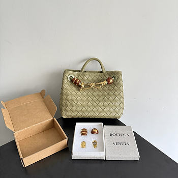 Small Andiamo Bottega Veneta green bag size 25x22x10.5cm