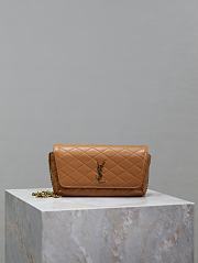 Saint Laurent Gaby Phone Holder YSL Crossbody Bag in Quilted Smooth Leather brown size 19x10x4.5cm - 1