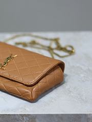Saint Laurent Gaby Phone Holder YSL Crossbody Bag in Quilted Smooth Leather brown size 19x10x4.5cm - 2