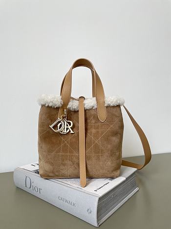 DiorAlps Dior Toujours Vertical Tote Bag brown Size 16x12x18cm