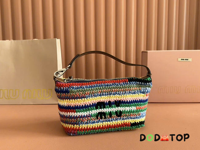 Miu Miu Crochet Multicolor Pouch Bag size 25.5x14x10cm - 1