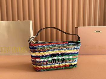 Miu Miu Crochet Multicolor Pouch Bag size 25.5x14x10cm