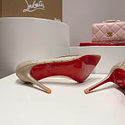 Christian Louboutin Follies Mesh and Suede Light Silk Pumps - 6