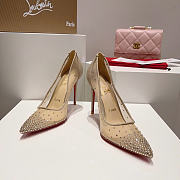 Christian Louboutin Follies Mesh and Suede Light Silk Pumps - 4