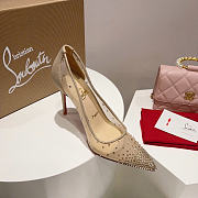 Christian Louboutin Follies Mesh and Suede Light Silk Pumps - 2