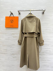 Hermes Long Collared Trench Coat beige - 6
